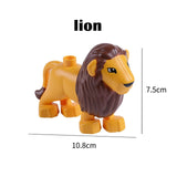 Duplos Animal Model Figures big Building Block Sets Elephant monkey Horse kids educational