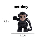 Duplos Animal Model Figures big Building Block Sets Elephant monkey Horse kids educational