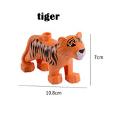 Duplos Animal Model Figures big Building Block Sets Elephant monkey Horse kids educational